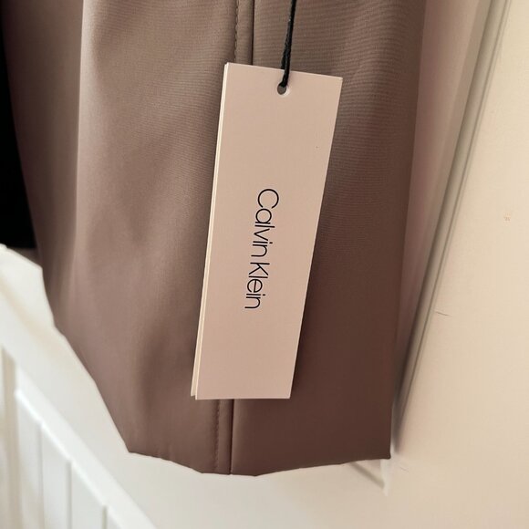 Calvin Klein Women’s‎ Grey Double Breasted Belted Trench Coat w Detachable Hood - Picture 2 of 6